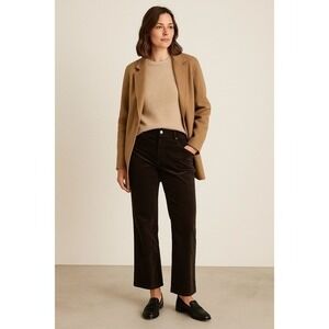 J.Jill Brown Stretch Corduroy Wide Leg Pants Sz 16 Soft Mid Rise Comfort Casual